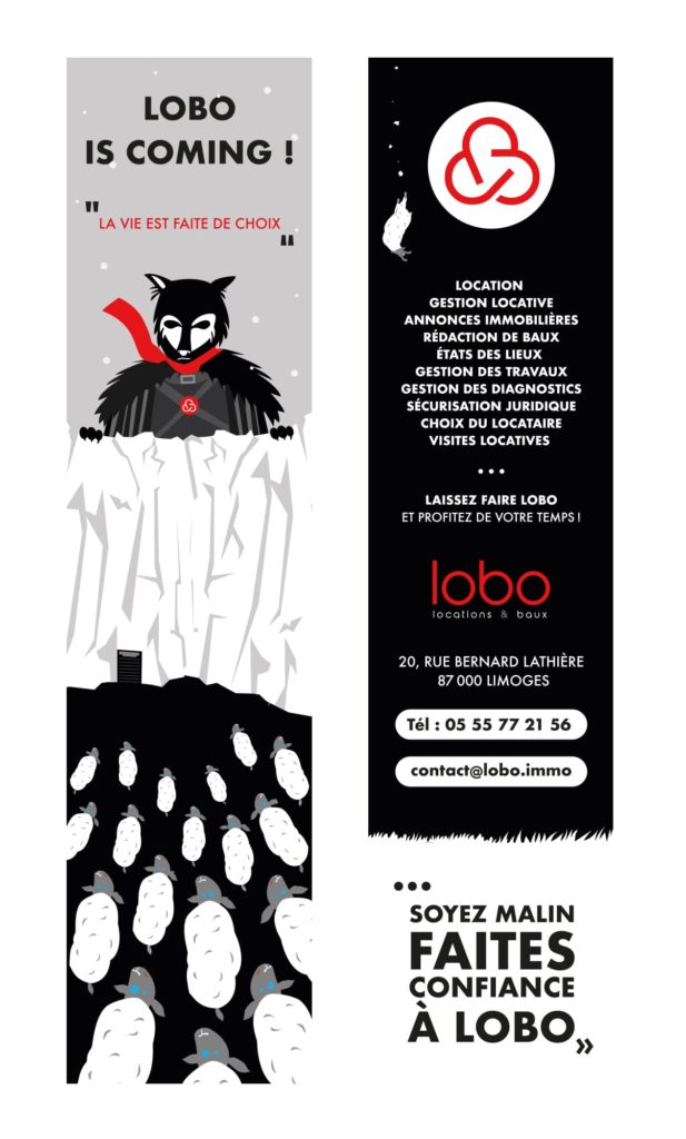 Lobo marque-page agence Graphitéine à Limoges