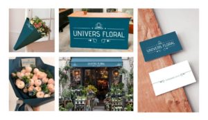 Identité visuelle pour Univers floral, boutiques de fleurs