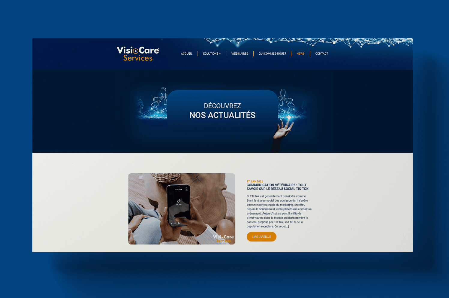 Site Visio Care Services de Medi Productions, agence de communication à Limoges