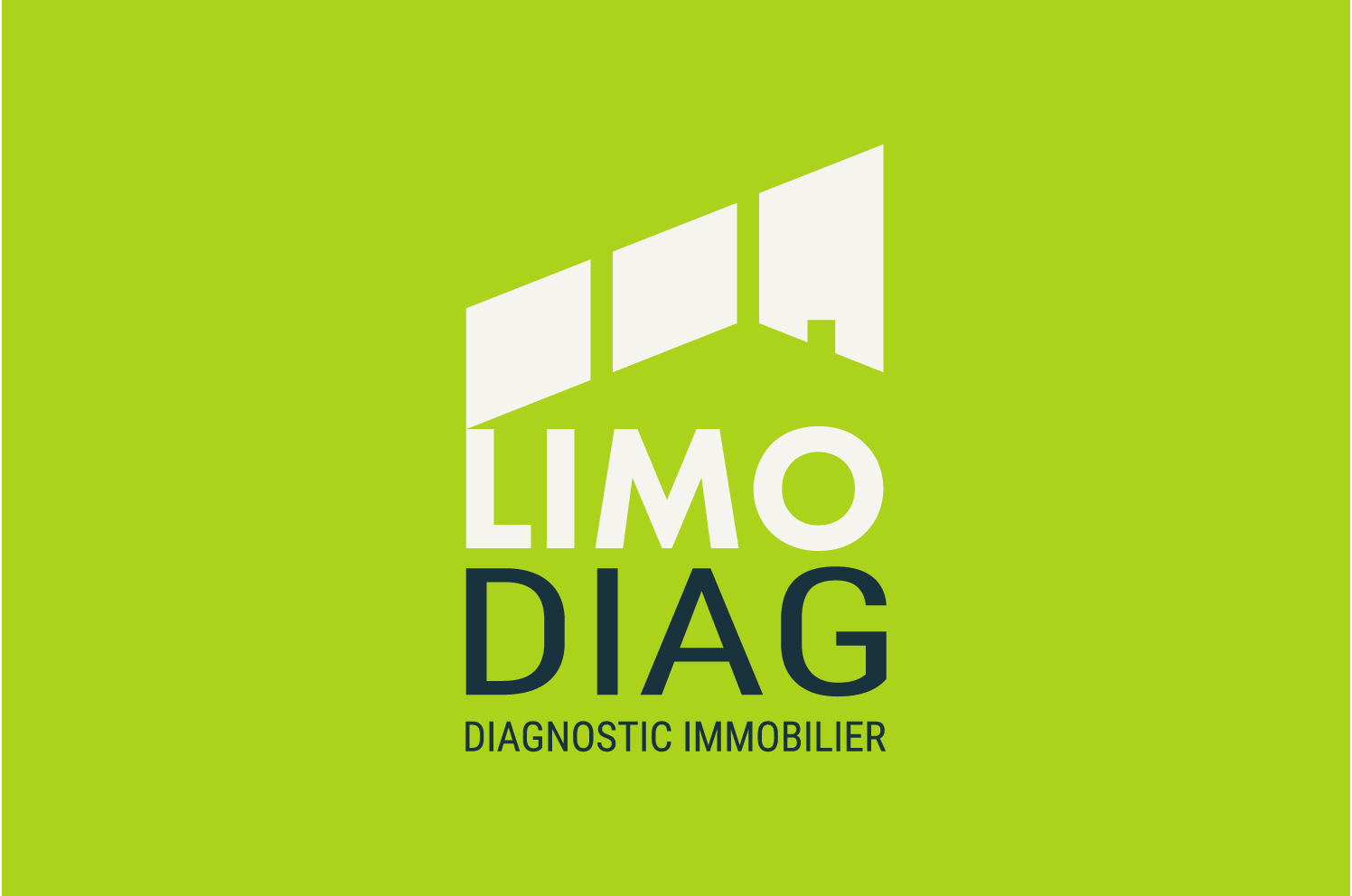 Logo fond vert pour l'agence de diagnostic immobilier Limodiag par Graphiteine